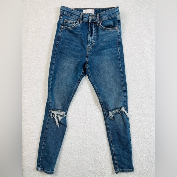 TopShop "Jamie"  Ripped Knee Skinny Women’s size 28x30 - Picture 1 of 5